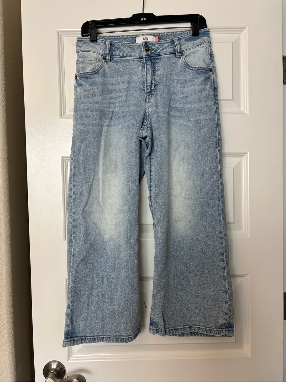 CAbi Naples Crop Light Blue Wide-Leg Jeans
